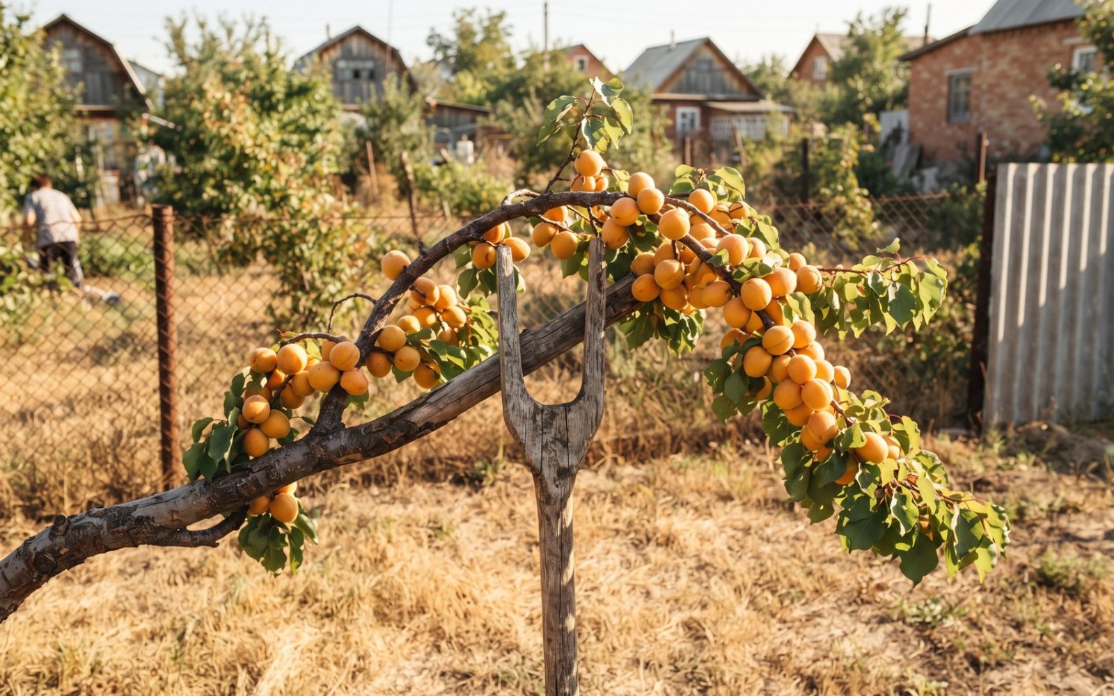 Подпорка под тяжёлой веткой
